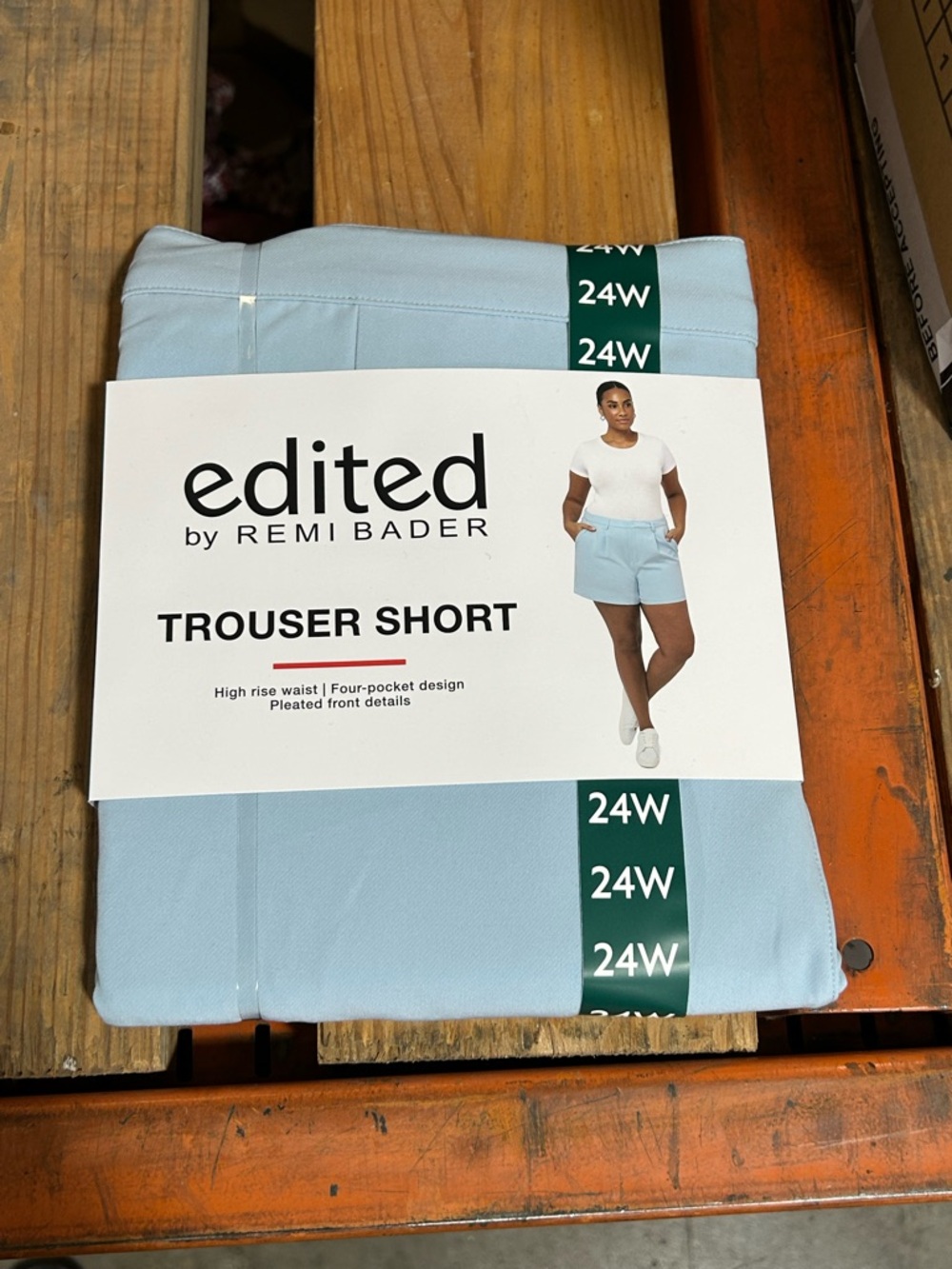 Edited by Remi Bader High-Waist Light Blue Trouser Shorts - 24W‎